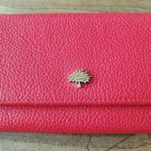 Mulberry Tree Logo Continental Red Leather Zip Wallet Purse Boxed Calf Leather - Picture 5 of 20