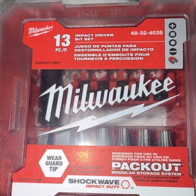 Milwaukee SHOCKWAVE Impact Driver Bit Set 13-Piece PACKOUT 48-32-4035