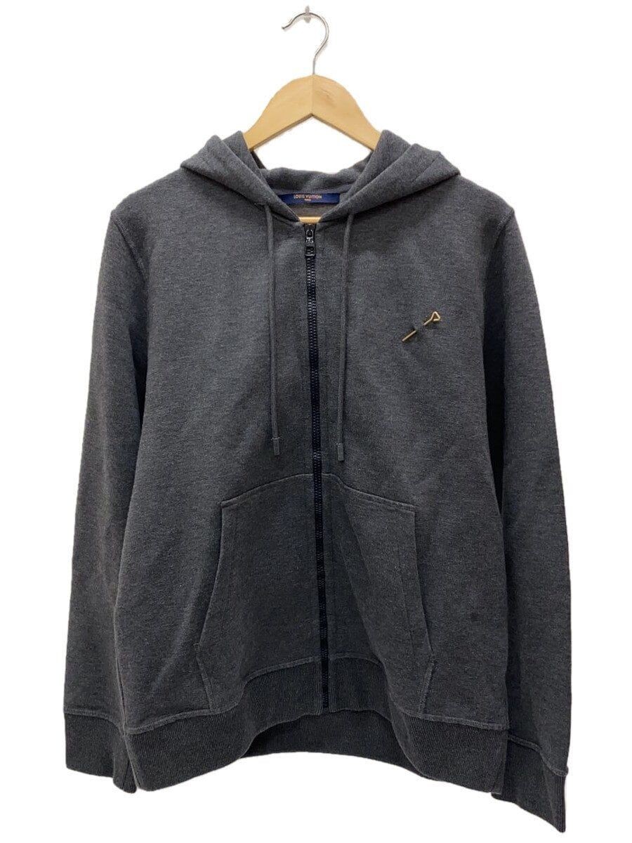 LOUIS VUITTON Zip Hoodie M Cotton Gray Plain RM212Q JUJ