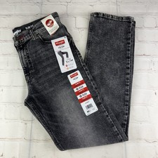 New Wrangler Slim Fit Straight Flex Gray Denim Jeans Size Boys 14 27" inseam 