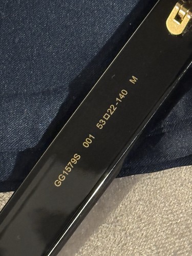Gucci Sunglasses Geometric Men's/Women's Black/Gold Logo GG1579s Made In Italy. - Picture 5 of 8