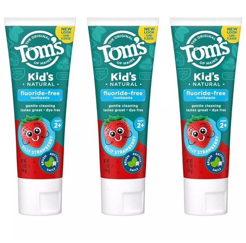 Tom's Of Maine Kids Toothpaste Natural Fluoride Free Silly Strawberry 3 pack