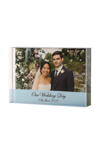 Personalised Picture Wedding Plaque 9mm Acrylic Any Colour Band Bridal Gift - Picture 11 of 12