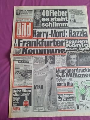 ORIGINAL  BILD ZEITUNG vom 23. JUNI 1981 / 23.6.1981   zum   45. GEBURTSTAG
