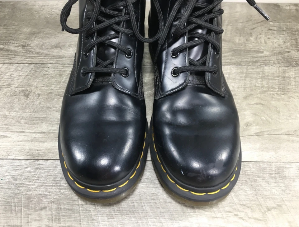Botas de combate Doc DMs Martens para mujer 1460 de cuero negro liso graso UK 5 US 7 Foto 4 de 4