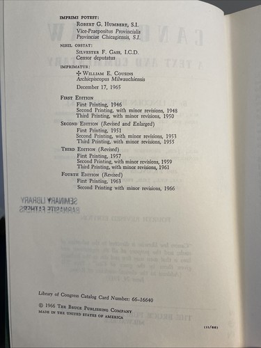 T. Lincoln Bouscaren: Canon Law: A Text and Commentary. 4th revised ed.; 1966 - Picture 9 of 16