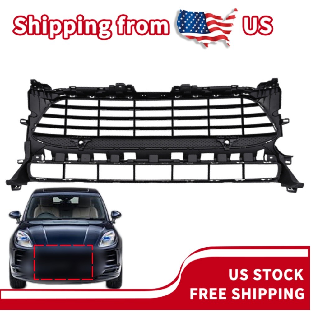 New Front Center Black Bumper Grille For 2019-2021 Porsche Macan 95B807683AS