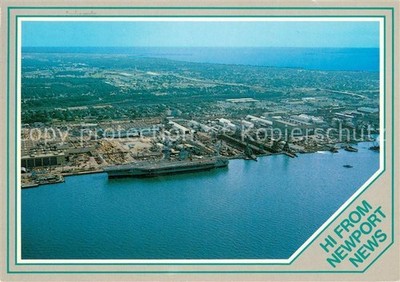 Newport Virginia Aerial view with nuclear powered aircraft carrier Theodor Roose