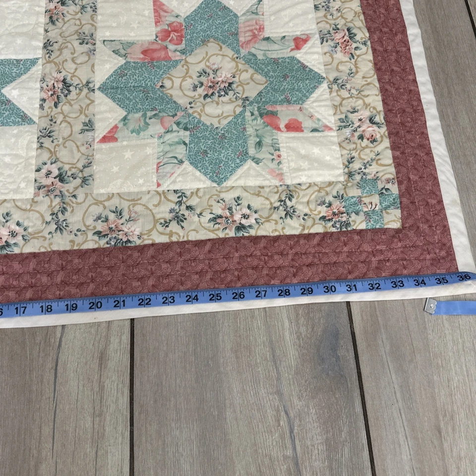 Manta de retazos para bebé hecha a mano 37x 52. Para niña vintage Foto 2 de 4