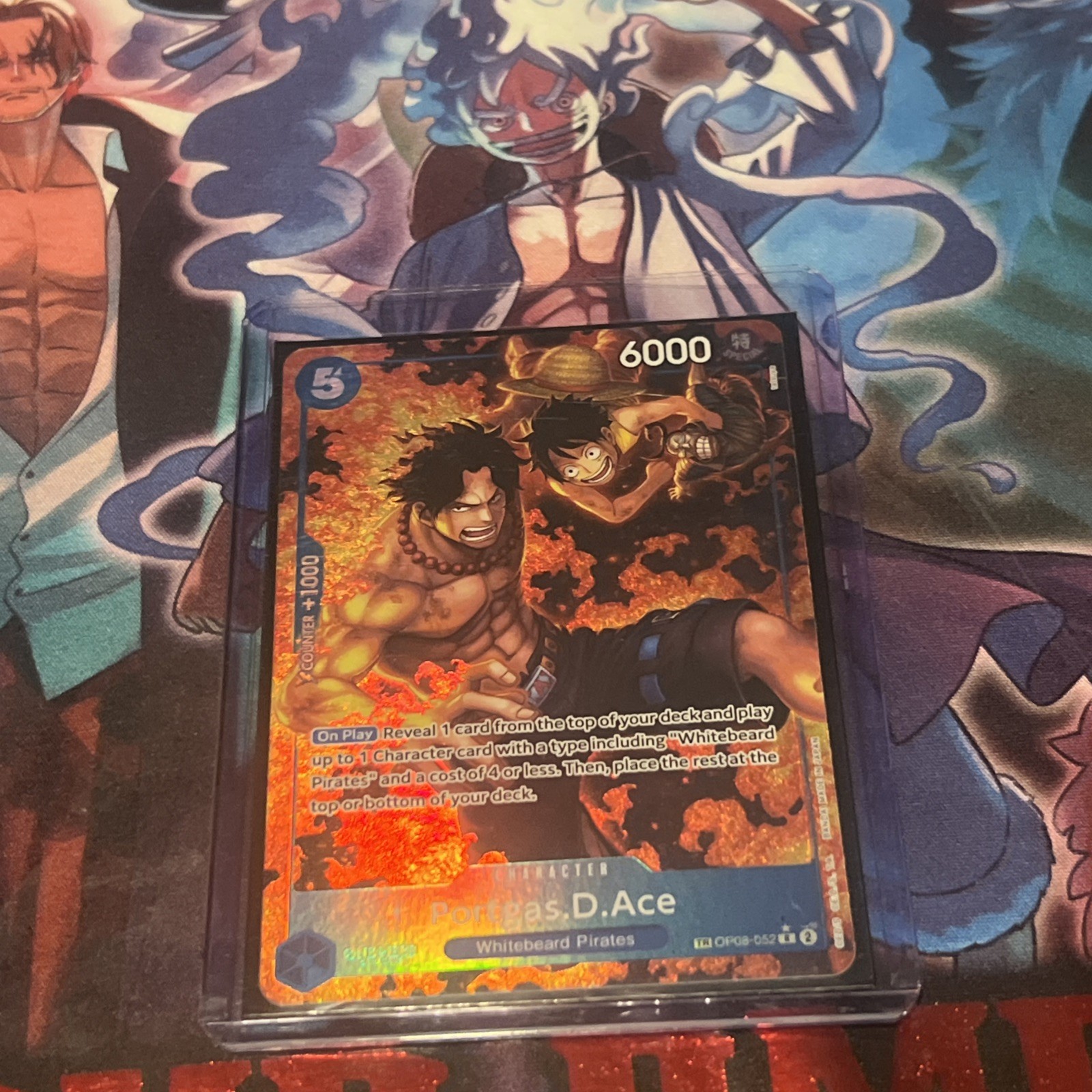 Portgas D Ace Treasure Rare TR OP08-052 OP10 Royal Blood One Piece Card Game NM