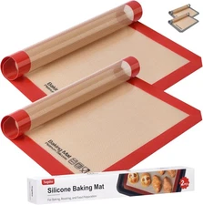 Silicone Baking Mat, Sopito Food Safe 16.5'' x 11.6'', Red 