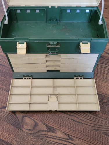Plano Vintage 787 Large Flip Top 4 Tray Fishing Tackle Box With Latches - Picture 6 of 9