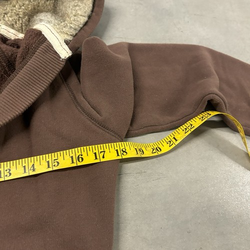 Vintage Y2K Hollister Faux Fur Lined Hoodie Women’s Medium Brown Babydoll - Picture 6 of 7
