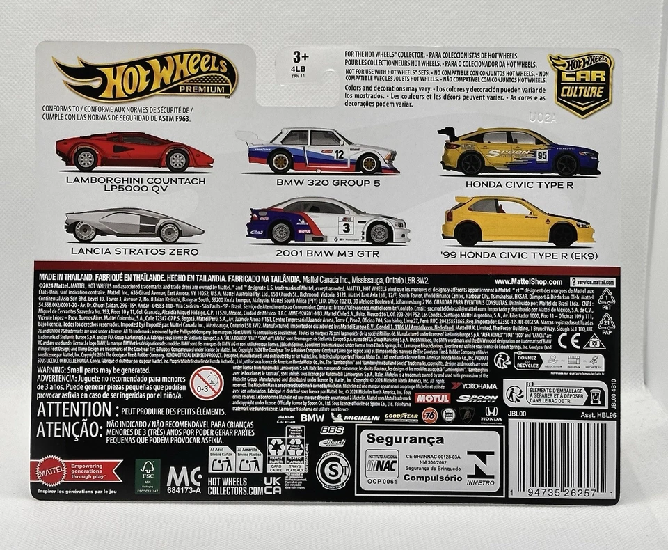 Paquete de 2 Honda Civic Type R EK9 y cuchara FL5 Hot Wheels Premium Car Culture '99 Foto 2 de 2