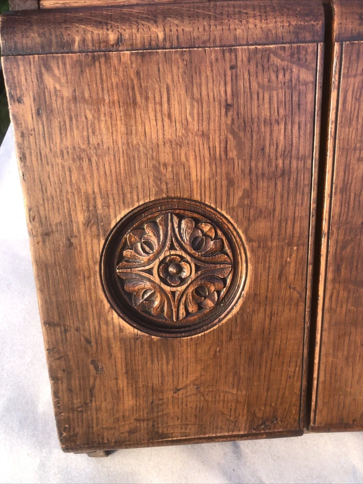 Antique English Coal Hod Or Scuttle - Wood W/ Metal Lined Removable Interior - Image 3 of 4