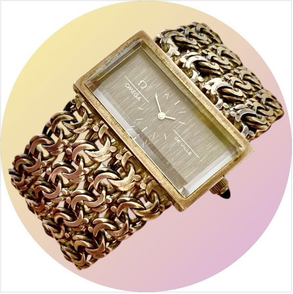 OMEGA DeVille "Time in Style" 1970 massiv Silber DAU - Design Andrew GRIMA RAR!