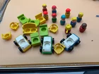 Vintage Fisher Price Little People Lot of 10 Figures  3 Race Car and accessory