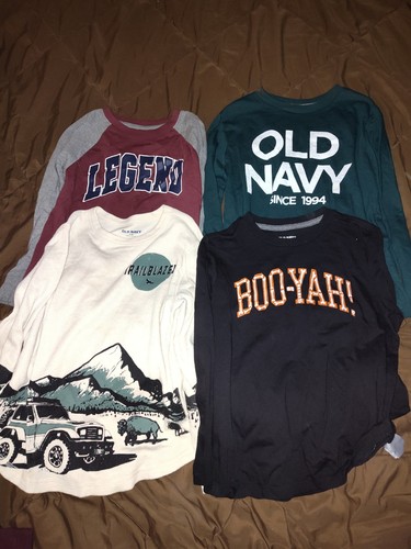 Old Navy Boys size 8 Bundle Lot Long Sleeve Tshirts Pull Over Sweatshirt/Jacket