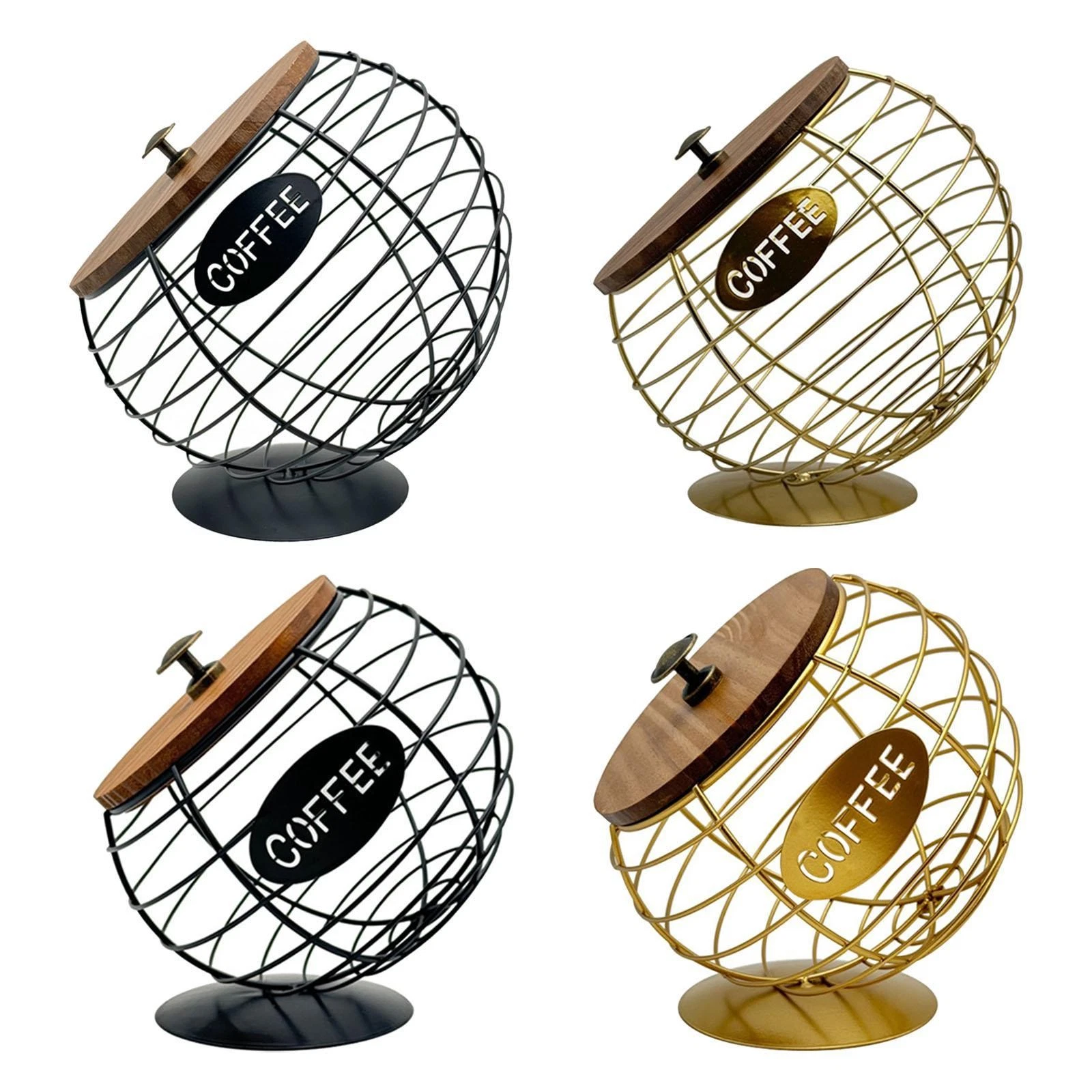Coffee Pod Holder Coffee Capsule Basket Iron Wire Counter Decor for Home Office