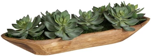 Uttermost 60205 Yuma 8" Tall Wood Faux Flora Planter - Natural - Picture 1 of 5