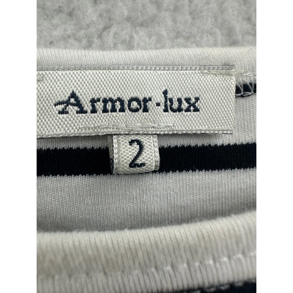 Camiseta marinera manga larga a rayas Armor Lux para mujer talla 2 blanca azul marino Foto 3 de 4