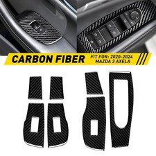 Fit 3 Mazda 2020-2024 Fiber Axela Carbon Lift Swtich Window Sticker Panel LH RH