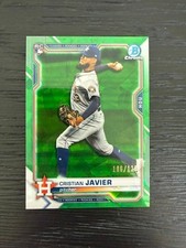 2021 Bowman Chrome Sapphire Green #80 Astros Cristian Javier ROOKIE /125 MT
