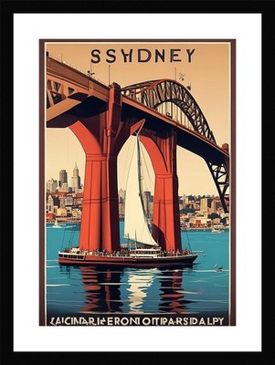 Moderner Hafen von Sydney gerahmtes Wandbild Poster Leinwanddruck Bild