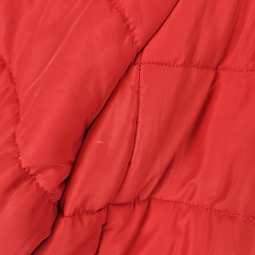 Chico's Cropped Puffer Jacke Damen Größe XL rot Halbarm durchgehender Reißverschluss isoliert - Bild 6 von 9