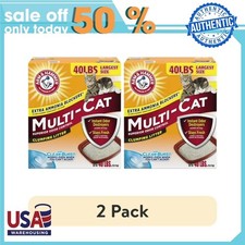 2 Pack ARM  HAMMER Superior Odor Control Cat Litter, Multi-Cat Clumping Litter