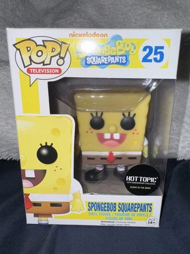 Funko Pop SpongeBob SquarePants #25 Hot Topic GITD W/ NEW PopShield Armor 