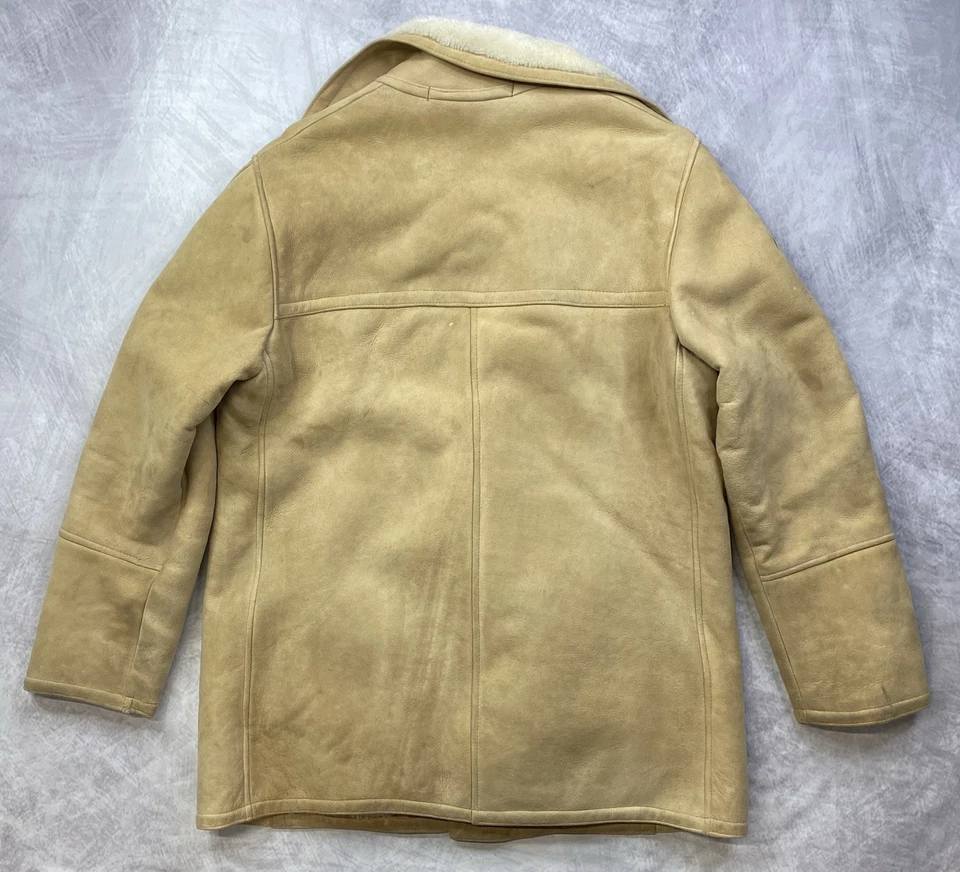 Vintage May D And F Shearling Sheepskin Coat Tan Marlboro Sz 38 Daniels Fisher - Image 2 of 4