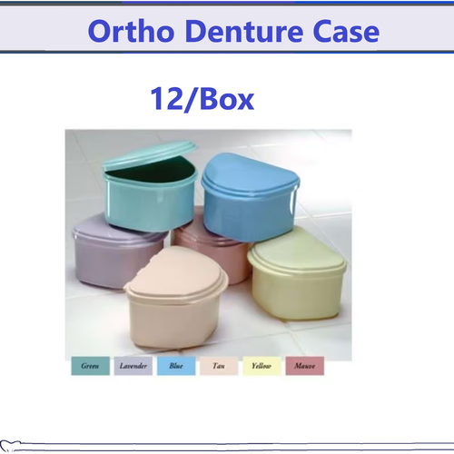 Dental Denture box case carrier assorted color, 3" Inch Deep, 8 Assorted Colors - Picture 3 of 4