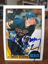 1987-88 TOPPS #122 BRIAN BENNING SIGNED AUTOGRAPHED CARD
