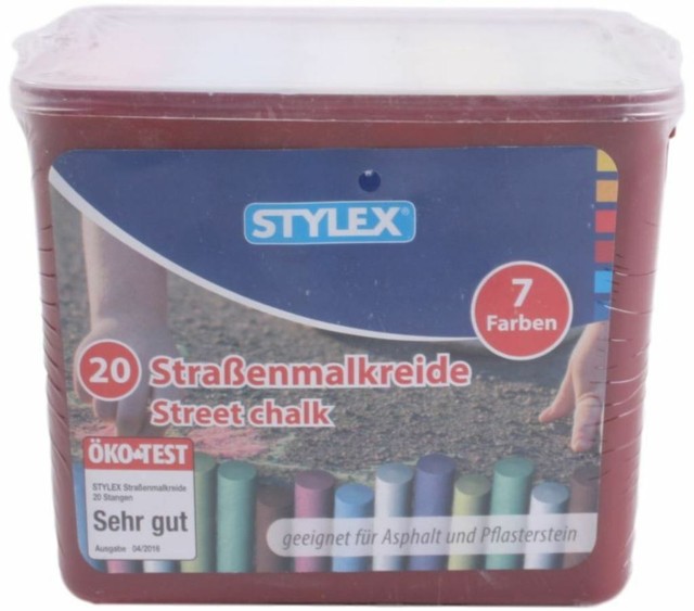 STYLEX Straßenkreide 20 Stangen Kreide 48104 Straßenmalkreide Kinder Malkreide