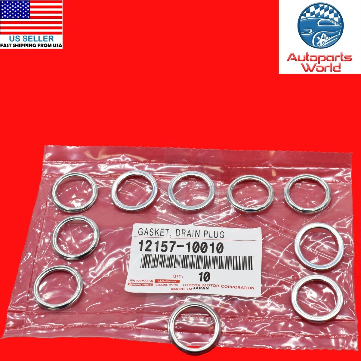 NEW GENUINE OEM TOYOTA LEXUS SCION DRAIN PLUG GASKET SET 10