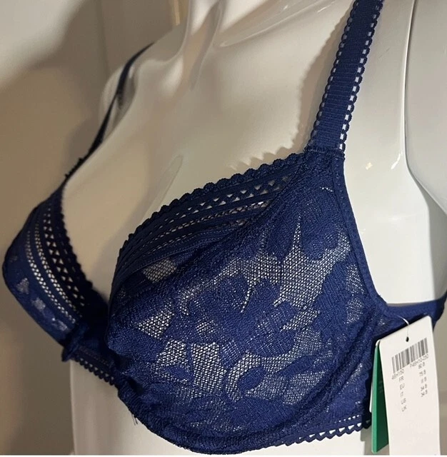 Nuevo Sujetador Passionata de Chantelle Marta Demi Copa Suave Nuevo con Etiquetas 34B Color Azul Marino Foto 4 de 4