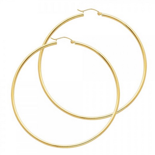 Schlichte runde Creolen 2 mm groß Ohrring 14 Karat massiv Echtgold Oro Aretes Arracadas Liso - Bild 3 von 11