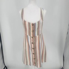 Show Me Your MuMu Mini Cora Dress Striped Button Front Sleeveless Size Medium 