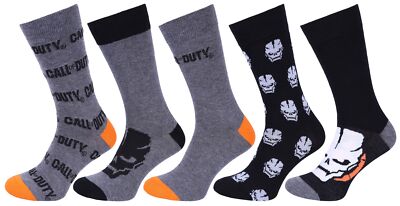 5 x Graue Socken Call Of Duty ACTIVISION 40/42 EU