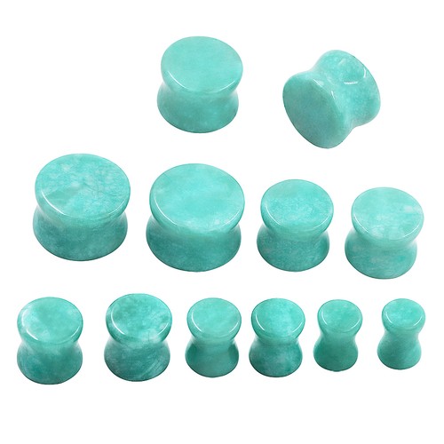 Natural Stone Ear Plugs Ear Gauges Double Flares Flesh Tunnels Saddle Plug-PAIR - Picture 16 of 39