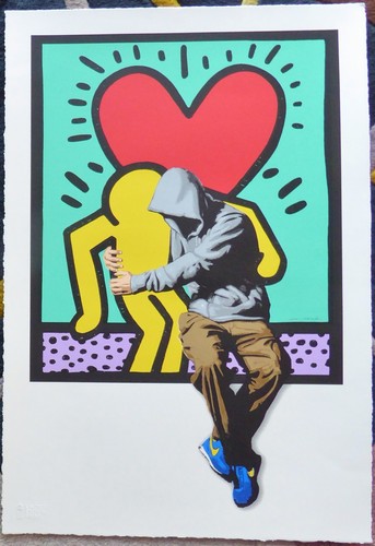Hijack Art "BFF" 2023 Hand signed Mr.Brainwash son Love Graffiti screenprint COA - Picture 2 of 6