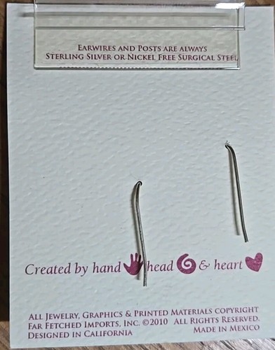 Weit hergeholte Sterlingsilber hängende Ohrringe gemischte Metalle, blau kleiner Kreis - Bild 3 von 3