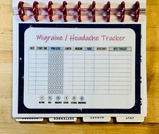 Migraine Headache Tracker Dashboard for use with Classic HAPPY Planner~