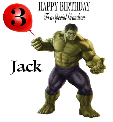 Personalisierte Geburtstagskarte Hulk - 2. 3. 4. 5. 6. - Enkel Sohn Bruder usw.