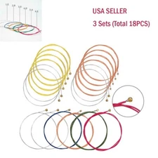 3 Sets of 6 Guitar Strings Replacement Steel String For Acoustic Guitar 1st-6th