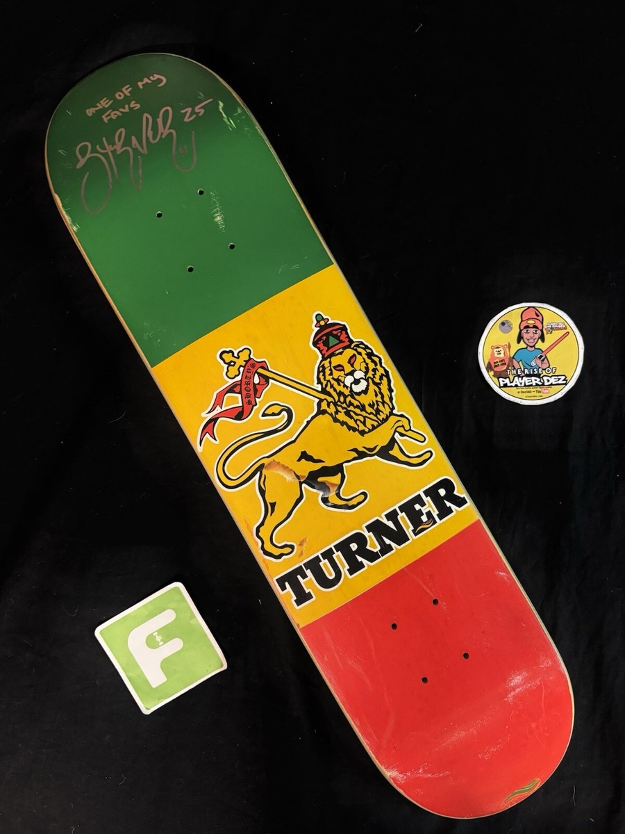RARE SIGNED Brandon Turner Rasta Lion Shorty's Skateboard