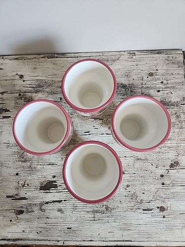 Four Pfaltzgraff DELICIOUS Apple Embossed Ice Cream Cone Shaped Cups - Picture 4 of 11