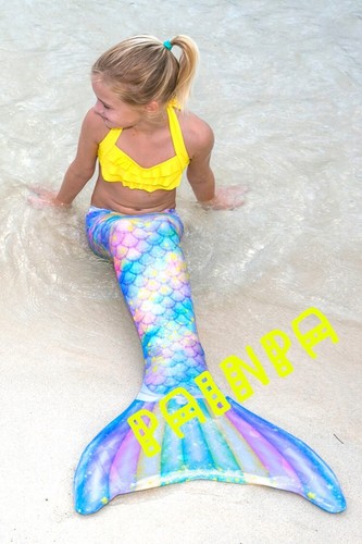Adults Women Mermaid Tail Swimwear Swimsuit Kids Girls Swimmable Fins Monofin - Picture 6 of 28