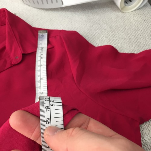 Marks and spencer womens button up shirt 14 red long sleeve collar 112564 - Picture 7 of 8